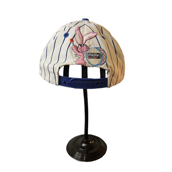 Vintage 90s 1994 Energizer Bunny Batteries Pinstripe Snapback Hat - Picture 4 of 5